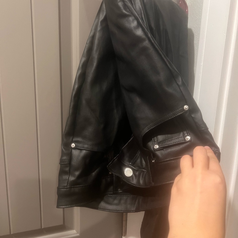 Black Boot Cut Leather Pants